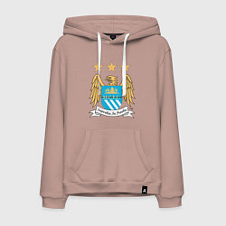Толстовка-худи хлопковая мужская Manchester City FC, цвет: пыльно-розовый