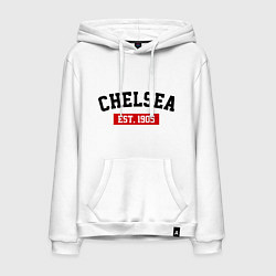 Толстовка-худи хлопковая мужская FC Chelsea Est. 1905, цвет: белый