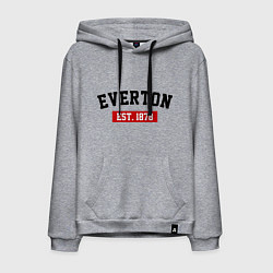 Толстовка-худи хлопковая мужская FC Everton Est. 1878, цвет: меланж