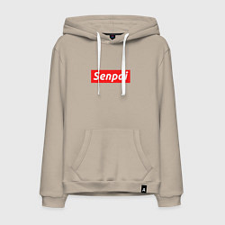 Толстовка-худи хлопковая мужская Senpai Supreme, цвет: миндальный