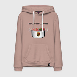 Толстовка-худи хлопковая мужская Borsche, цвет: пыльно-розовый