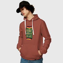 Толстовка-худи хлопковая мужская Oktoberfest Germany, цвет: кирпичный — фото 2