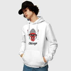 Толстовка-худи хлопковая мужская Chicago SWAG, цвет: белый — фото 2