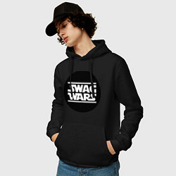 Толстовка-худи хлопковая мужская SWAG Wars, цвет: черный — фото 2