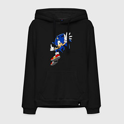 Толстовка-худи хлопковая мужская Sonic, цвет: черный