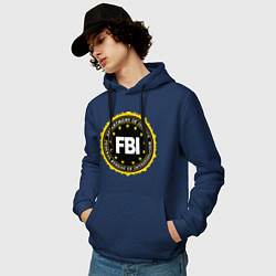 Толстовка-худи хлопковая мужская FBI Departament, цвет: тёмно-синий — фото 2