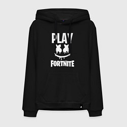 Толстовка-худи хлопковая мужская Marshmello: Play Fortnite, цвет: черный