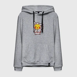 Толстовка-худи хлопковая мужская Pikachu Astronaut, цвет: меланж
