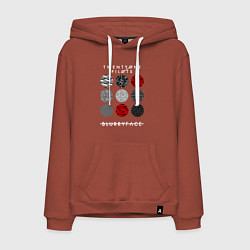 Толстовка-худи хлопковая мужская TOP: Blurryface, цвет: кирпичный