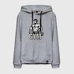 Толстовка-худи хлопковая мужская Gym Men's цвета меланж — фото 1