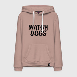 Толстовка-худи хлопковая мужская Watch Dogs, цвет: пыльно-розовый