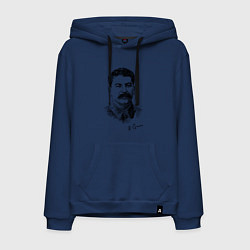 Толстовка-худи хлопковая мужская Товарищ Сталин, цвет: тёмно-синий