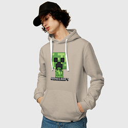Толстовка-худи хлопковая мужская MINECRAFT, цвет: миндальный — фото 2
