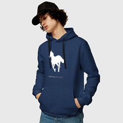 Толстовка-худи хлопковая мужская White Pony, цвет: тёмно-синий — фото 2