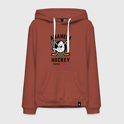 Толстовка-худи хлопковая мужская ANAHEIM DUCKS, цвет: кирпичный