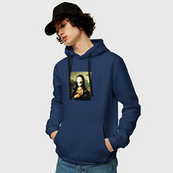 Толстовка-худи хлопковая мужская Mona Lisa, цвет: тёмно-синий — фото 2