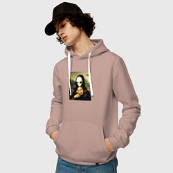 Толстовка-худи хлопковая мужская Mona Lisa, цвет: пыльно-розовый — фото 2