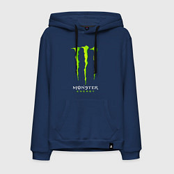 Толстовка-худи хлопковая мужская MONSTER ENERGY, цвет: тёмно-синий