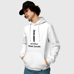 Толстовка-худи хлопковая мужская Goodbye, Matt Smith, цвет: белый — фото 2