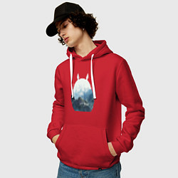 Толстовка-худи хлопковая мужская Тоторо, цвет: красный — фото 2