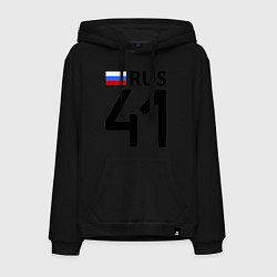 Толстовка-худи хлопковая мужская RUS 41 цвета черный — фото 1