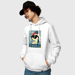 Толстовка-худи хлопковая мужская Rainbow Dash swag, цвет: белый — фото 2