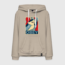 Толстовка-худи хлопковая мужская Trixie OBEY, цвет: миндальный