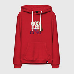 Толстовка-худи хлопковая мужская God Bless The King, цвет: красный