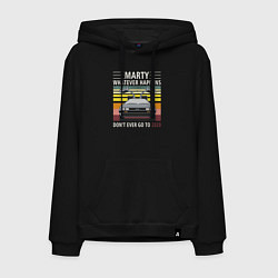 Толстовка-худи хлопковая мужская Back to the Future, цвет: черный