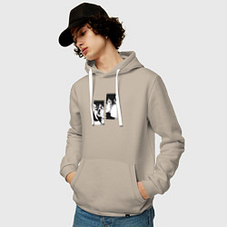 Толстовка-худи хлопковая мужская Черный клевер, цвет: миндальный — фото 2