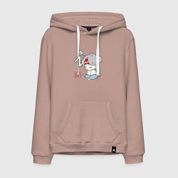 Толстовка-худи хлопковая мужская BTS sleep, цвет: пыльно-розовый