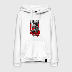 Толстовка-худи хлопковая мужская BERSERK БЕРСЕРК, цвет: белый