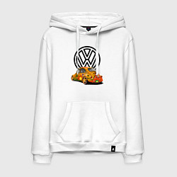 Толстовка-худи хлопковая мужская Volkswagen, цвет: белый
