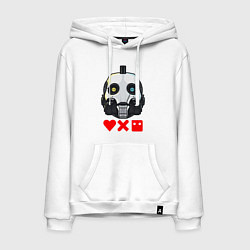 Толстовка-худи хлопковая мужская Love, Death and Robots XBOT 4000 Z, цвет: белый