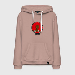 Толстовка-худи хлопковая мужская Retro Jordan, цвет: пыльно-розовый
