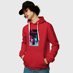 Толстовка-худи хлопковая мужская DRIVE фильм, цвет: красный — фото 2