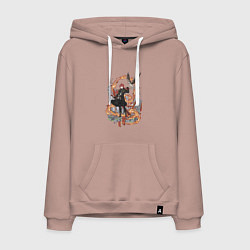 Толстовка-худи хлопковая мужская Дилюк в деле, цвет: пыльно-розовый