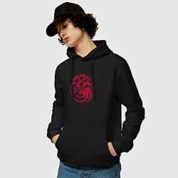 Толстовка-худи хлопковая мужская Logo Targaryen Quotes, цвет: черный — фото 2