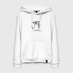 Мужская толстовка-худи Котенок с вилкой и сосиской