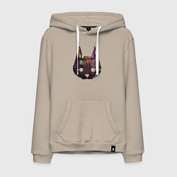 Толстовка-худи хлопковая мужская Stray: City Cat, цвет: миндальный