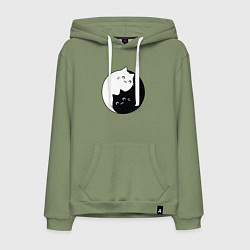 Мужская толстовка-худи Инь Ян Котики