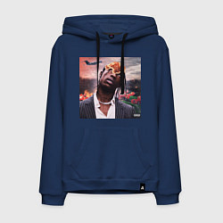 Толстовка-худи хлопковая мужская Travis Scott UTOPIA, цвет: тёмно-синий