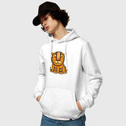 Толстовка-худи хлопковая мужская Funny Tiger, цвет: белый — фото 2