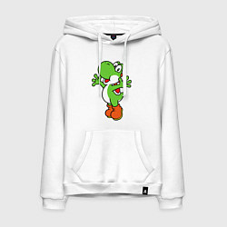 Толстовка-худи хлопковая мужская Yoshi, цвет: белый