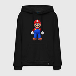 Толстовка-худи хлопковая мужская Mario, цвет: черный