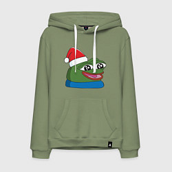 Мужская толстовка-худи Pepe, pepe happy, Пепе хеппи, pepe happy new year