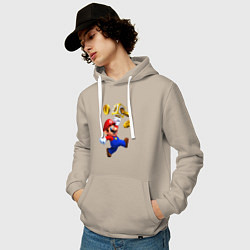 Толстовка-худи хлопковая мужская Mario cash, цвет: миндальный — фото 2