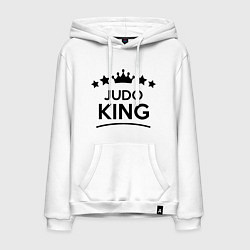 Толстовка-худи хлопковая мужская Judo king, цвет: белый