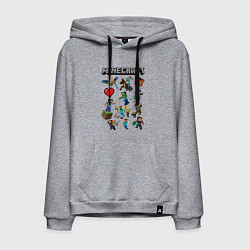 Мужская толстовка-худи МИР МАНКРАФТА, ГЕРОИ И МОНСТРЫ ИГРЫ