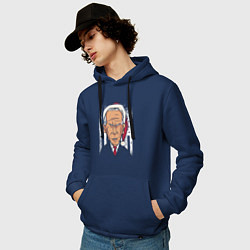 Толстовка-худи хлопковая мужская Joe Biden, цвет: тёмно-синий — фото 2